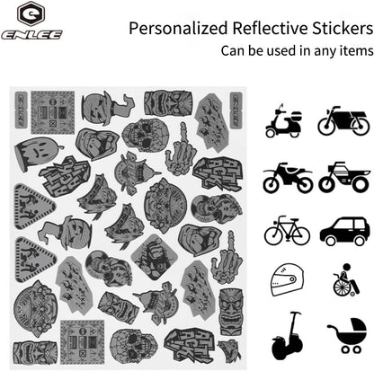ENLEE Bicycle Reflective Stickers for Enhanced Safety - Bike Wheel Reflectors and Bicycle Stickers for Maximum Visibility E238