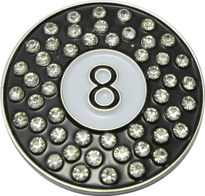 8 Ball Crystal Golf Ball Marker & Hat Clip by ReadyGOLF
