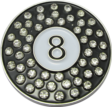 8 Ball Crystal Golf Ball Marker & Hat Clip by ReadyGOLF