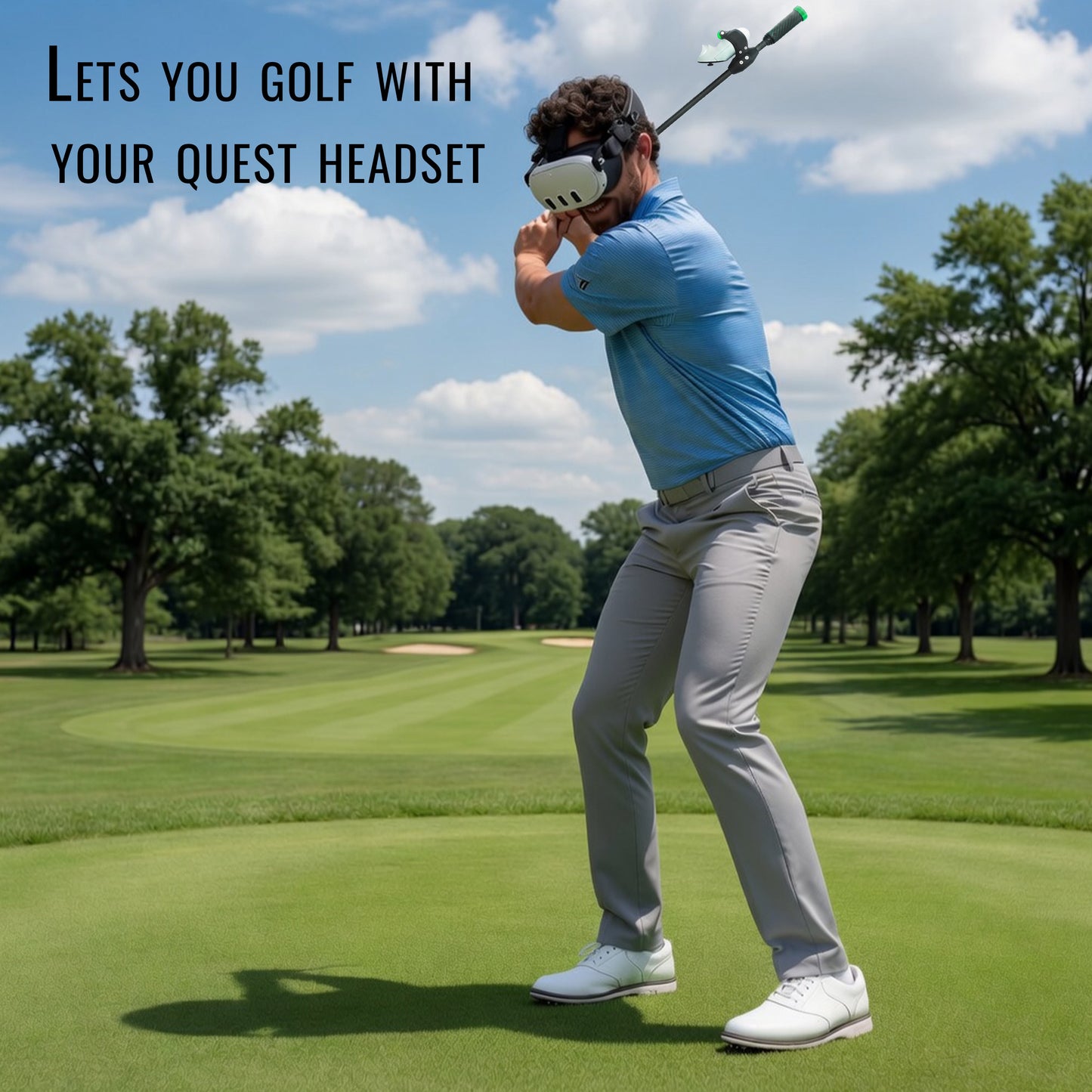 DriVR Elite - Adjustable VR Weighted Golf Club Handle Accessory - Compatible with Quest 2, 3/3s, and Pro