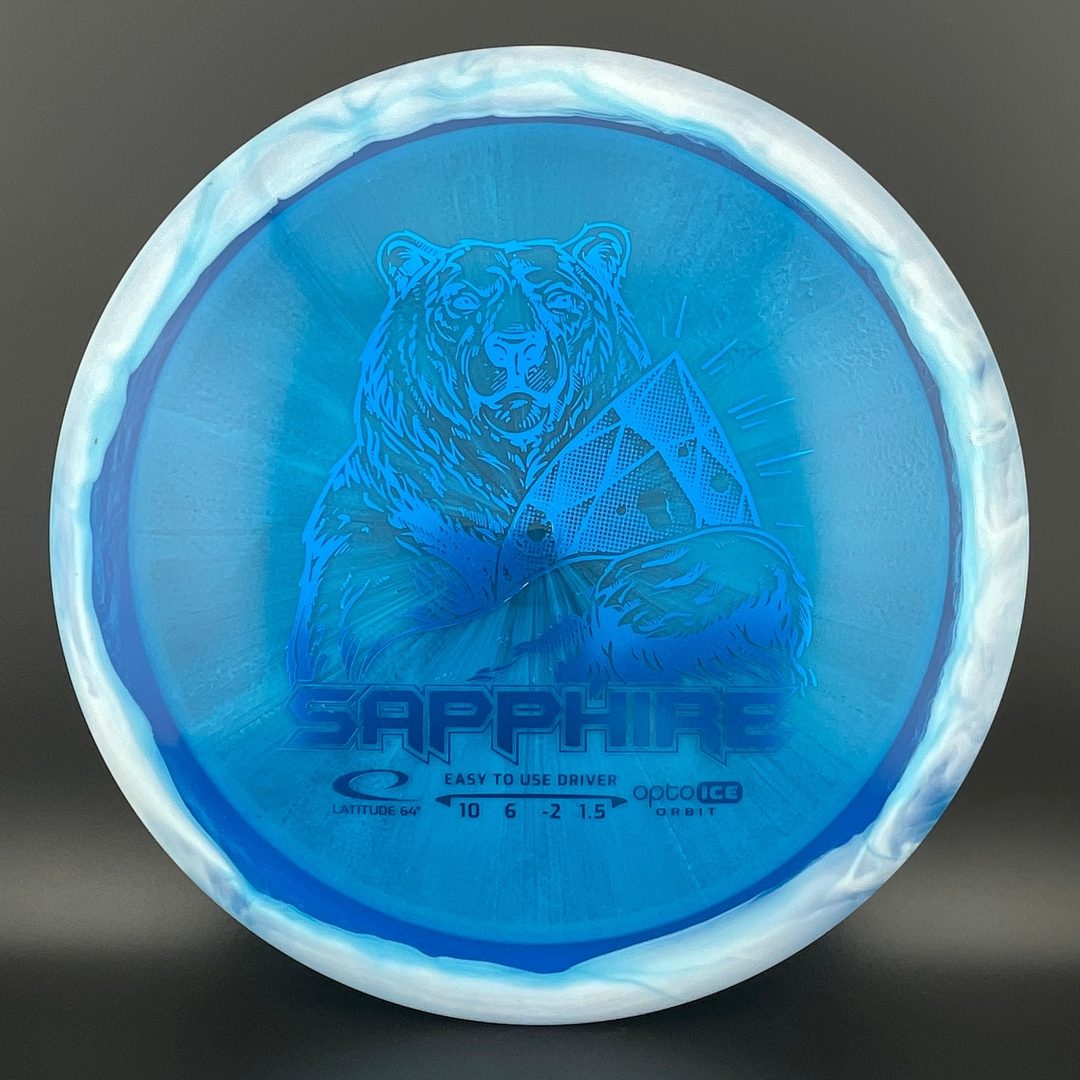 Gold Orbit Sapphire - Inverted Stamp