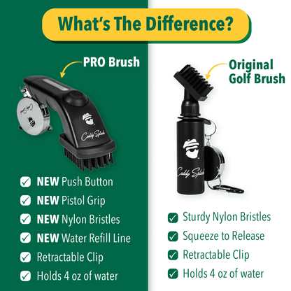 Golf Pocket Mag Towel - White + Golf Club Water Brush Pro Bundle
