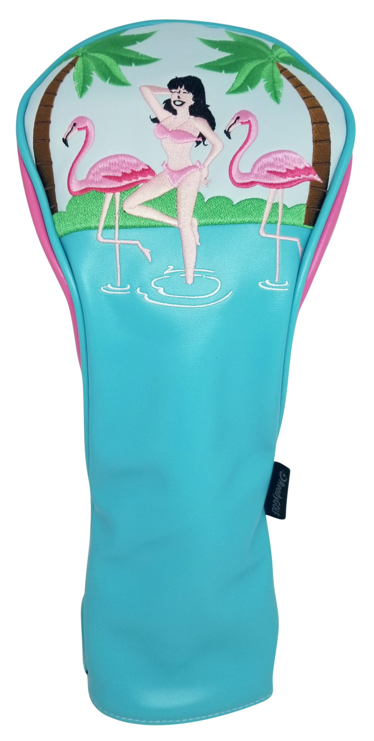 Flamingo Girl Embroidered Headcover by ReadyGOLF - Driver