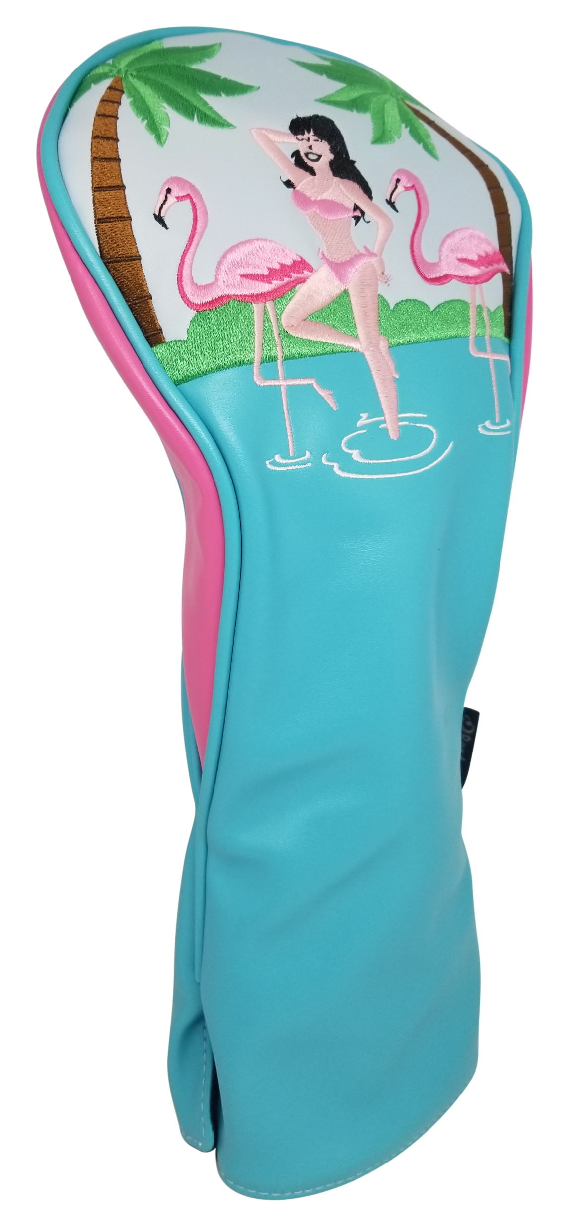 Flamingo Girl Embroidered Headcover by ReadyGOLF - Driver