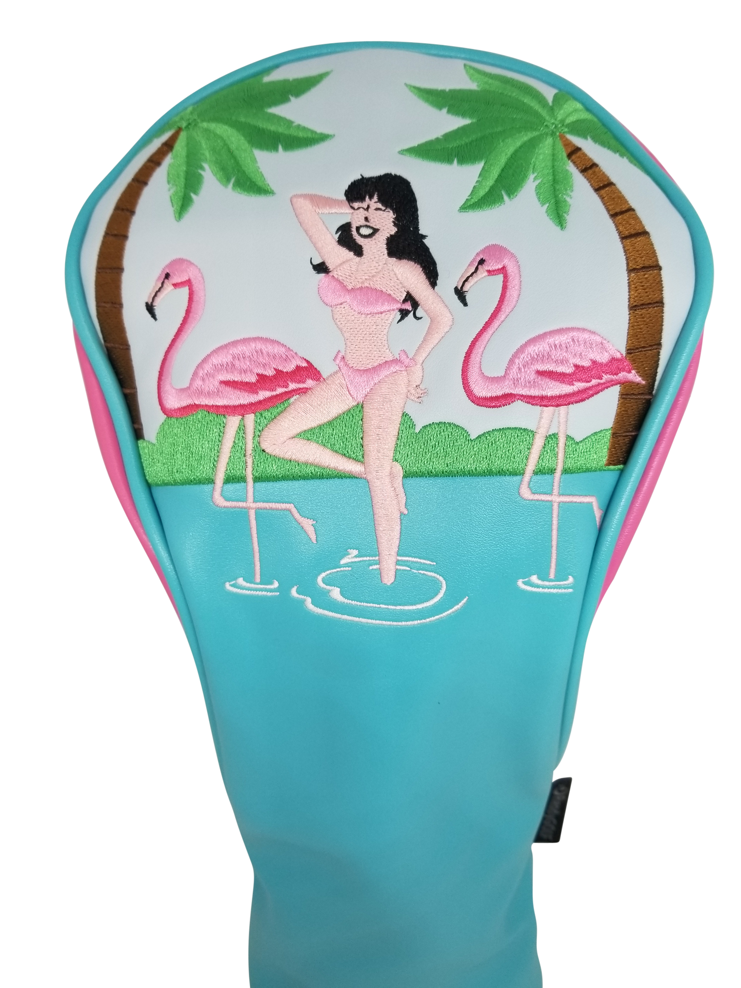 Flamingo Girl Embroidered Headcover by ReadyGOLF - Driver