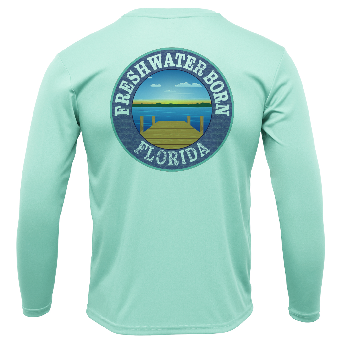 Garnet and Gold Freshwater Born Men's Long Sleeve UPF 50+ Dry-Fit Shirt