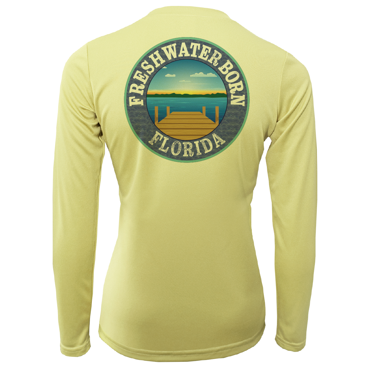Orange and Blue Freshwater Born Women's Long Sleeve UPF 50+ Dry-Fit Shirt
