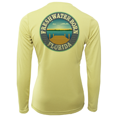 Orange and Blue Freshwater Born Women's Long Sleeve UPF 50+ Dry-Fit Shirt
