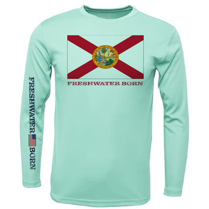 Florida Flag Freshwater Born Girl's Long Sleeve UPF 50+ Dry-Fit Shirt