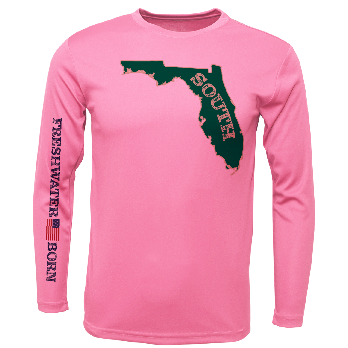 USF Green and Gold Freshwater Born Girl's Long Sleeve UPF 50+ Dry-Fit Shirt
