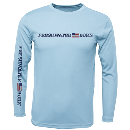 Michigan Freshwater Born Linear Logo Boy's Long Sleeve UPF 50+ Dry-Fit Shirt