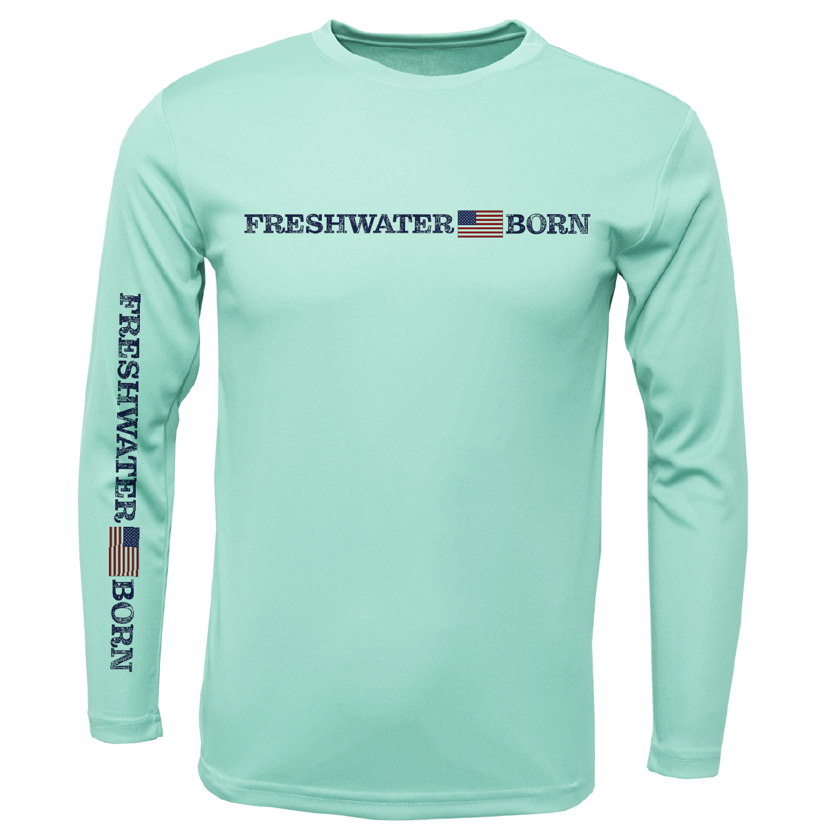 Michigan Freshwater Born Linear Logo Boy's Long Sleeve UPF 50+ Dry-Fit Shirt