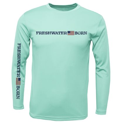 Michigan Freshwater Born Linear Logo Men's Long Sleeve UPF 50+ Dry-Fit Shirt