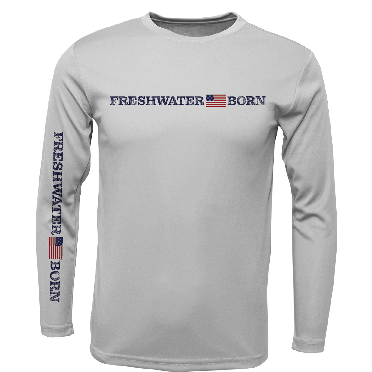 Michigan Freshwater Born Linear Logo Boy's Long Sleeve UPF 50+ Dry-Fit Shirt