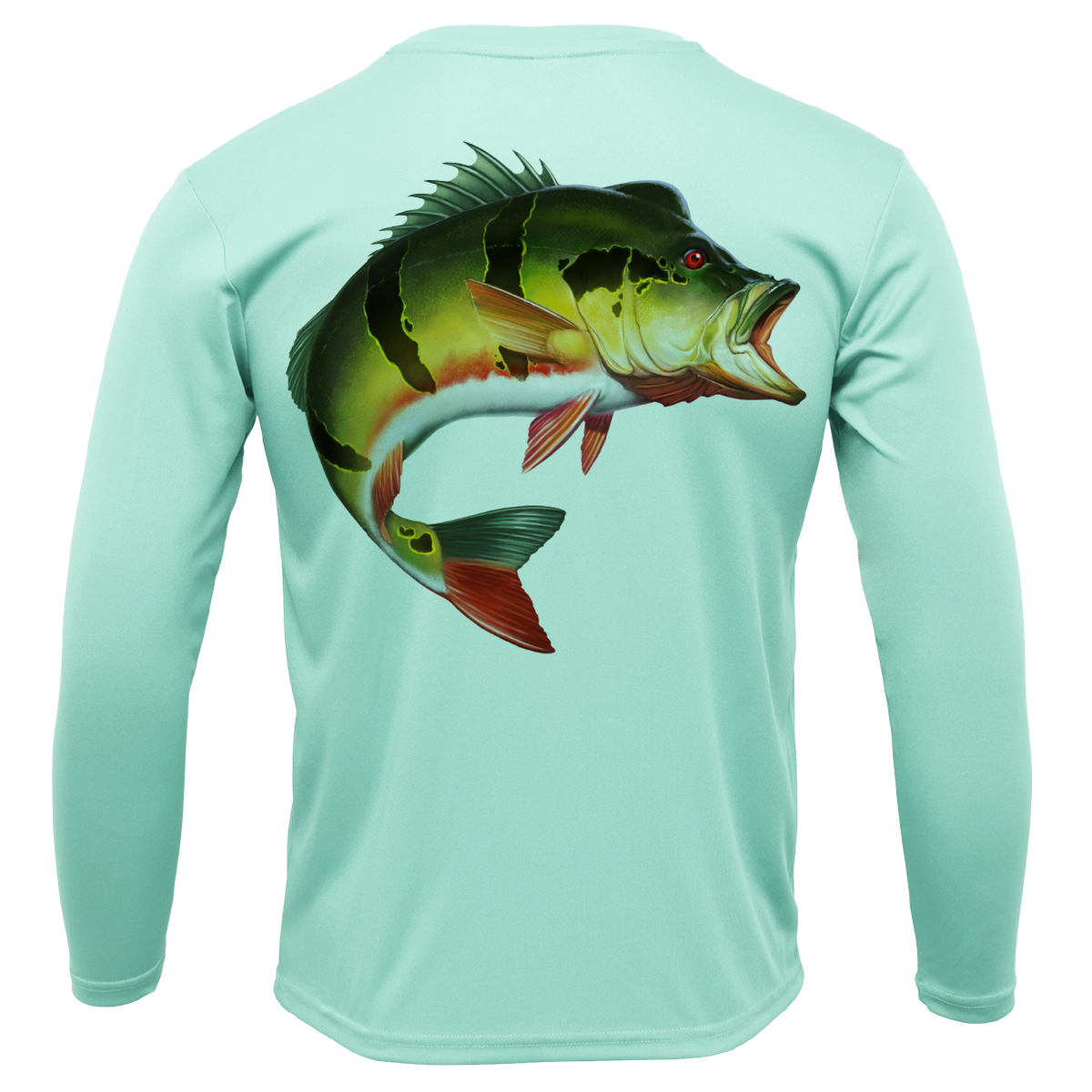 Florida Freshwater Born Peacock Bass Boy's Long Sleeve UPF 50+ Dry-Fit Shirt