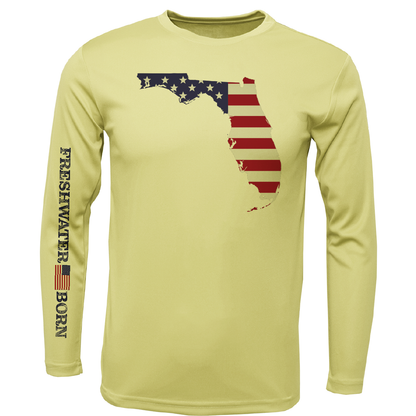 State of Florida USA Freshwater Born Boy's Long Sleeve UPF 50+ Dry-Fit Shirt