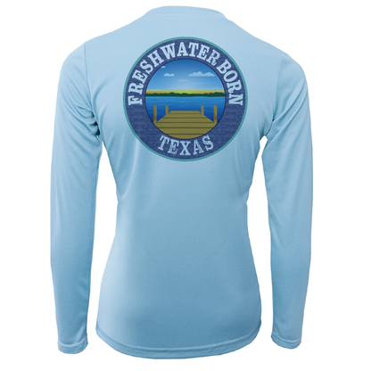 Texas Flag Freshwater Born Women's Long Sleeve UPF 50+ Dry-Fit shirt