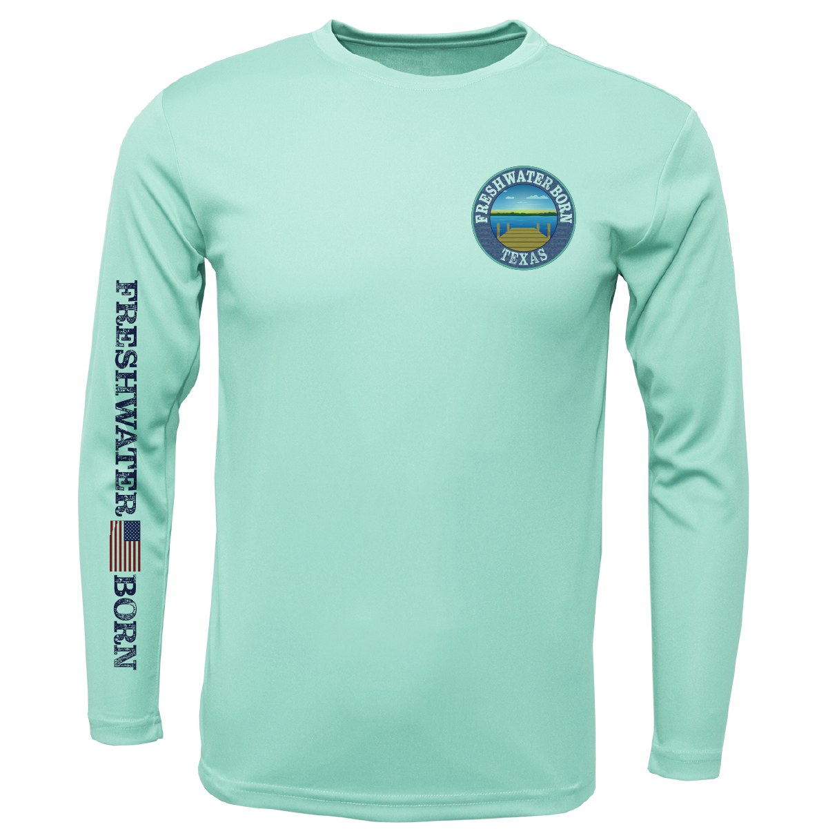 Texas Freshwater Born "All For Rum and Rum For All" Men's Long Sleeve UPF 50+ Dry-Fit Shirt