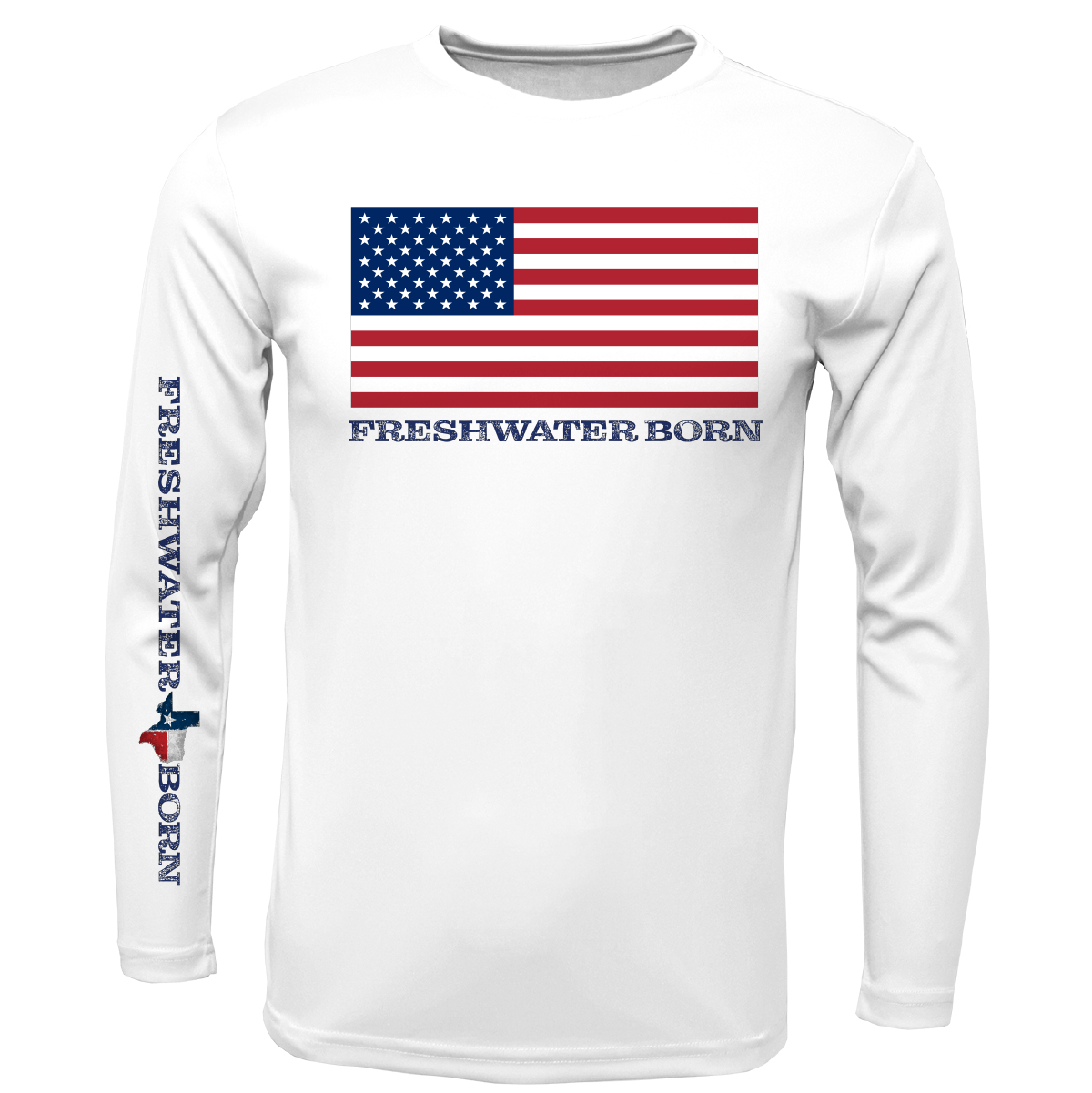 Texas USA Freshwater Born Girl's Long Sleeve UPF 50+ Dry-Fit Shirt
