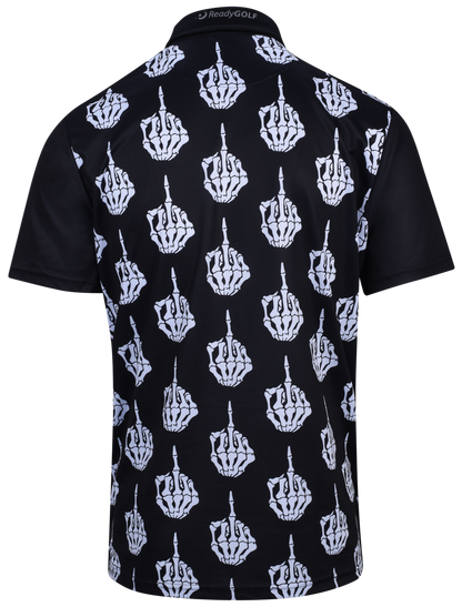 The Bird Middle Finger Mens Golf Polo Shirt by ReadyGOLF
