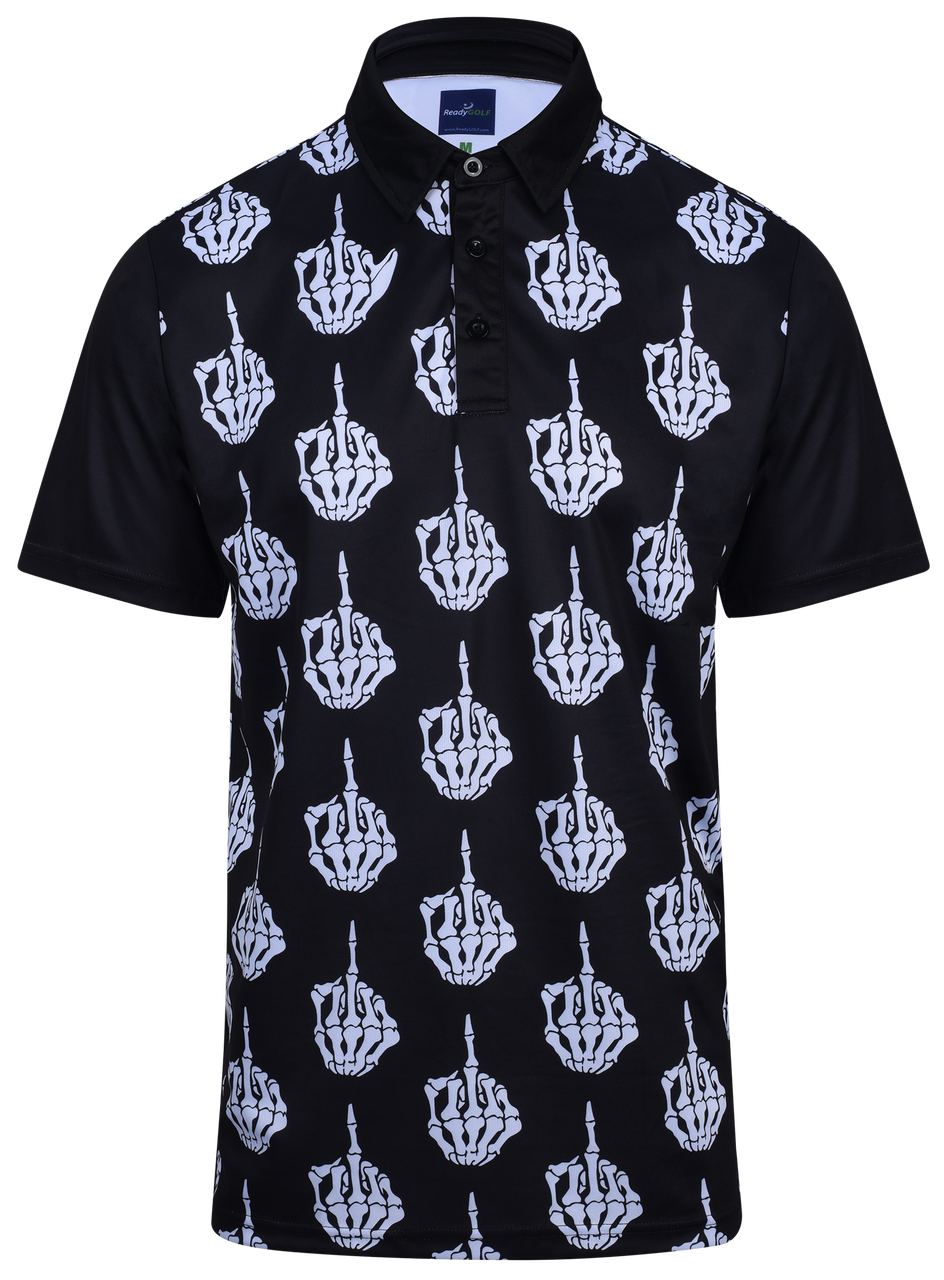 The Bird Middle Finger Mens Golf Polo Shirt by ReadyGOLF