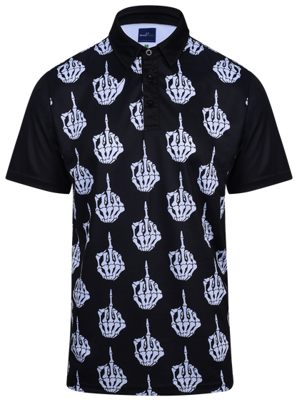 The Bird Middle Finger Mens Golf Polo Shirt by ReadyGOLF
