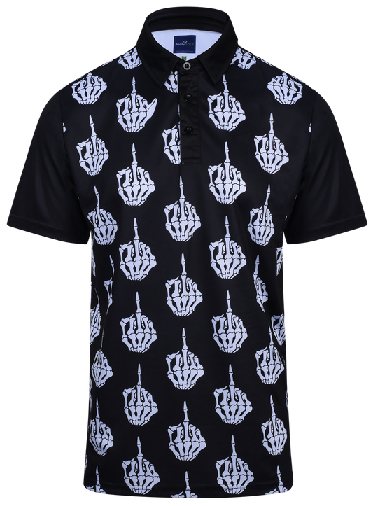 The Bird Middle Finger Mens Golf Polo Shirt by ReadyGOLF