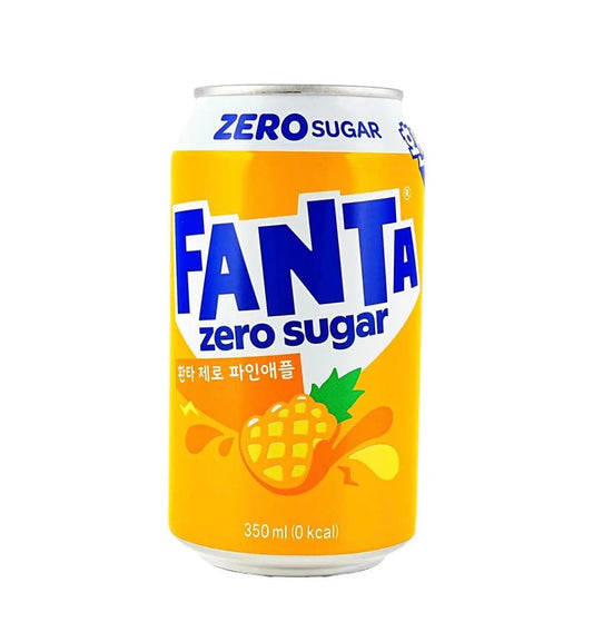 Fanta Zero Pineapple Soda 350ml – Zero Sugar Pineapple Fanta (Korea)