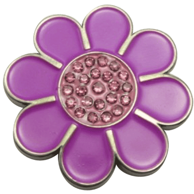 Hippie Flower Purple & Pink Crystal Ball Marker & Hat Clip by ReadyGOLF
