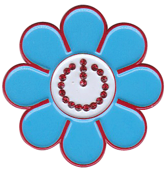 Hippie Flower Power Crystal Ball Marker & Hat Clip by ReadyGOLF