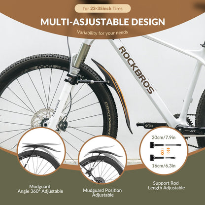 ROCKBROS Adjustable Bike Fender for 26"/27.5"/29" MTB Mud Guards