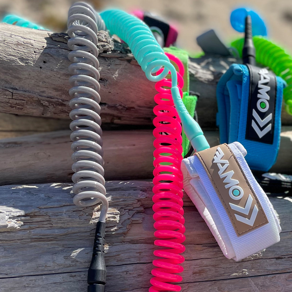 10' Full Coiled SUP Paddleboard Leash - Vibrant Collection