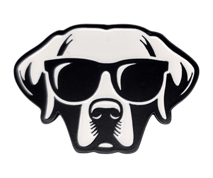 Good Boy - Black Labrador with Sunglasses Golf Ball Marker with Hat Clip