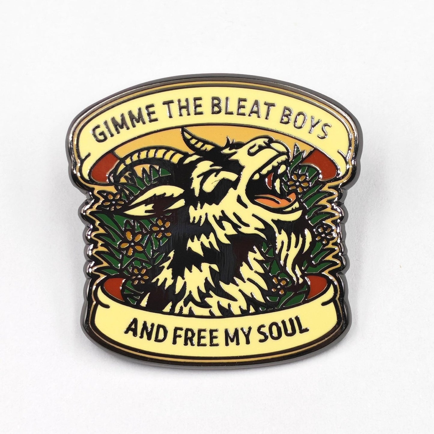Gimme the Bleat Boys and Free My Soul Enamel Pin