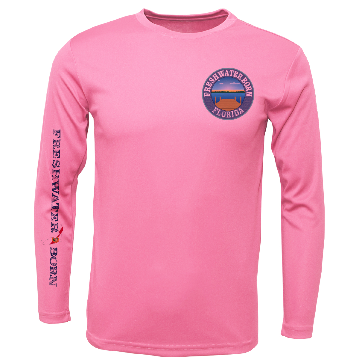 Florida Freshwater Born Largemouth Bass Girl's Long Sleeve UPF 50+ Dry-Fit Shirt