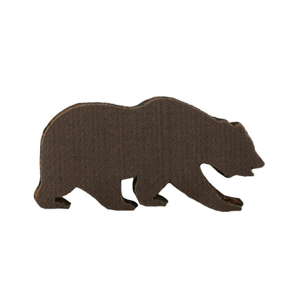 Brown Chenille Removable Bear Patch
