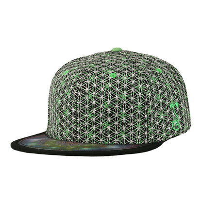 Laser Guided Visions Silver Lime Green Snapback Hat