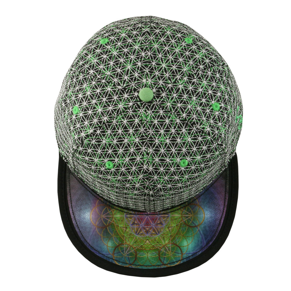 Laser Guided Visions Silver Lime Green Snapback Hat