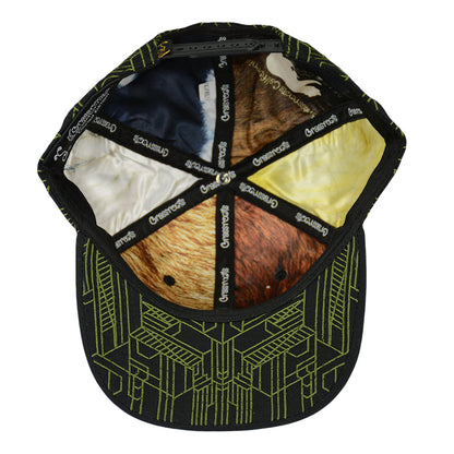 Removable Bear Digital Labyrinth Black Snapback Hat