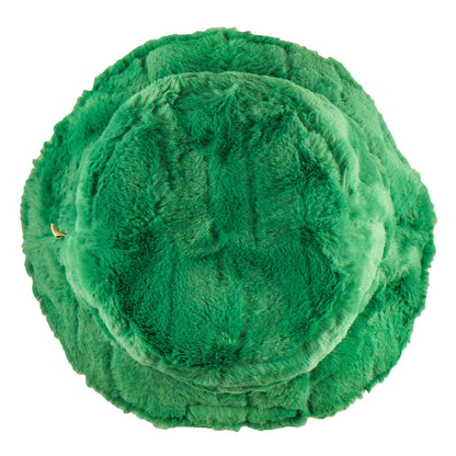 Bear Collection Green Fur Reversible Bucket Hat