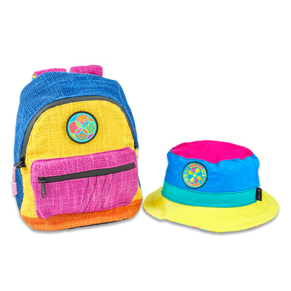 dime bag mini backpack Dime Bags Hyperpop Reversible Mini Backpack + Bucket Hat Multi / Bucket Hat + Backpack / L/XL