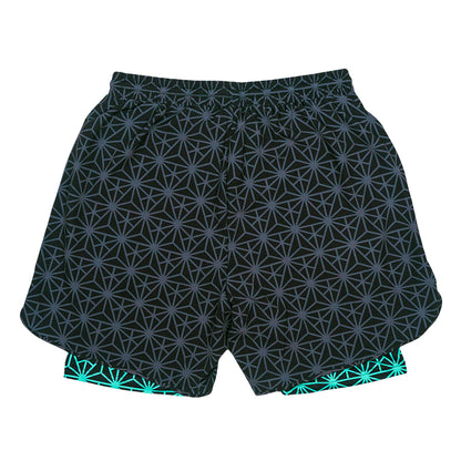 Geo Triangles Black Athletic Liner Shorts