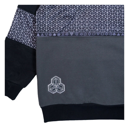 Isomatrix Black Gray Tall Pullover Hoodie