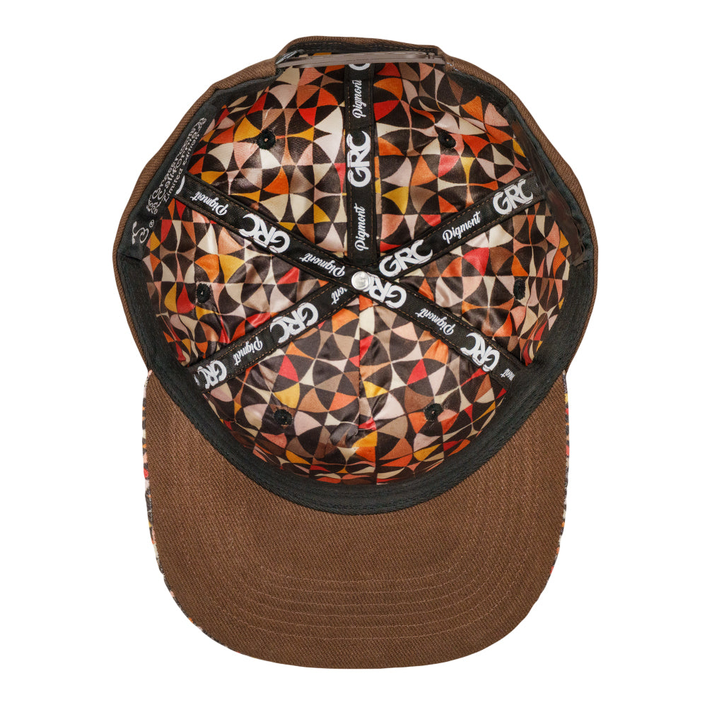 Foraged Pigment Art Raccoon Band Brown Snapback Hat