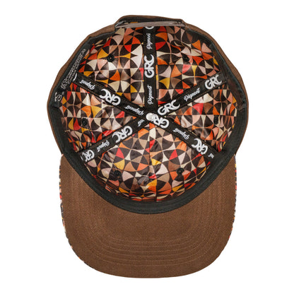Foraged Pigment Art Raccoon Band Brown Snapback Hat