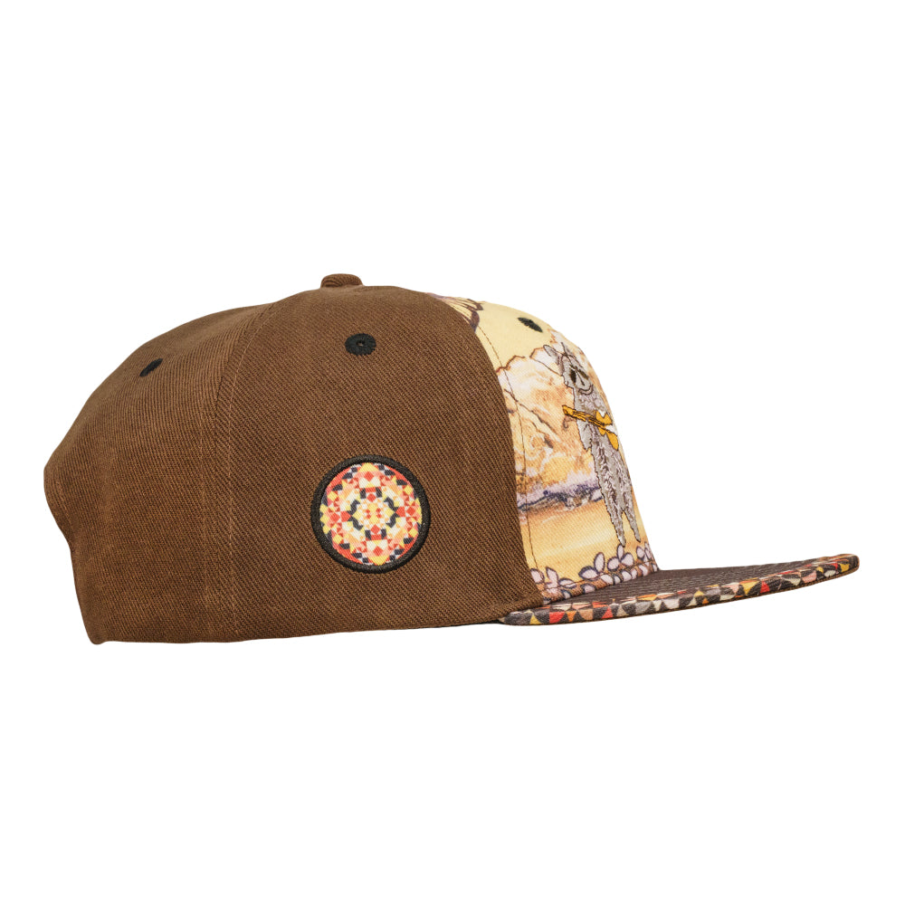Foraged Pigment Art Raccoon Band Brown Snapback Hat