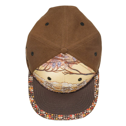 Foraged Pigment Art Raccoon Band Brown Snapback Hat