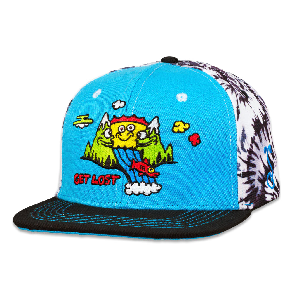 Killer Acid Get Lost Blue Tie-Dye Snapback Hat