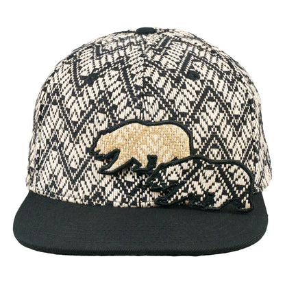 Removable Bear Cub Woven Snapback Hat