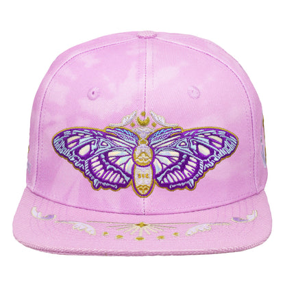Mugwort Moon Moth Purple Dye Snapback Hat